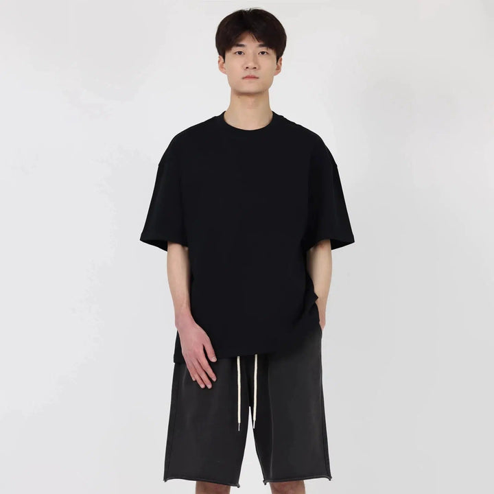 Dropped Shoulders Oversized Solid Color T-shirt