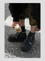 Durable Denim High-Top Martin Boots