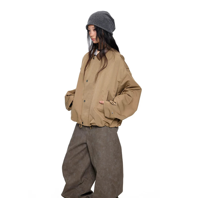 Oversized Casual Barn-Style Lapel Jacket 3