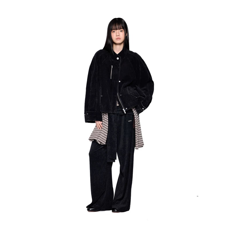 Corduroy Distressed Short Casual Jacket 2