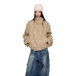 21716:28331,6011830809905,21716:28331,6011830809906,21716:28331,6011830809907,6011830809905,6011830809906,6011830809907, Double-Breasted Stand Collar Trench Jacket