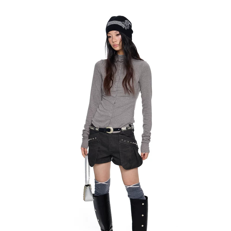 1627207:28334,6176296650316,1627207:28334,6176296650314,1627207:28334,6176296650315,6176296650316,6176296650314,6176296650315, Slim Fit Long Sleeve Button Cardigan Top