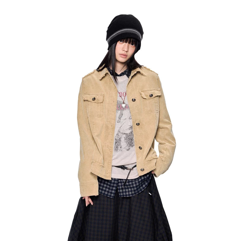 26411:28331,6005542873407,26411:28331,6005542873408,26411:28331,6006307293525,24422:28315,6005542873407,24422:28316,6005542873408,24422:28317,6006307293525,6005542873407,6005542873408,6006307293525, Retro Corduroy Collared Shirt Jacket