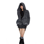 Striped Patchwork Hooded Cardigan Jacket 4