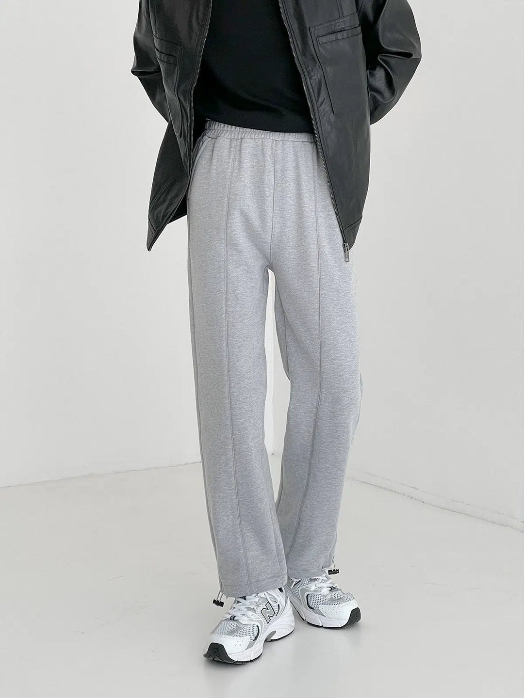 Elastic Button Leggings Sweatpants