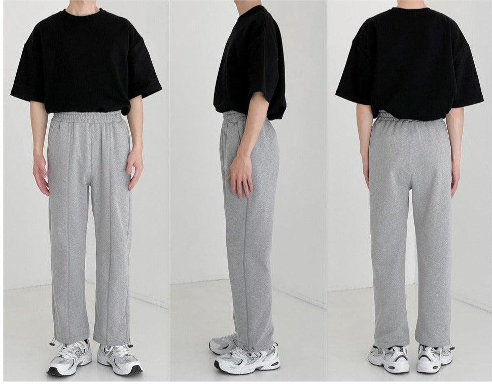 Elastic Button Leggings Sweatpants
