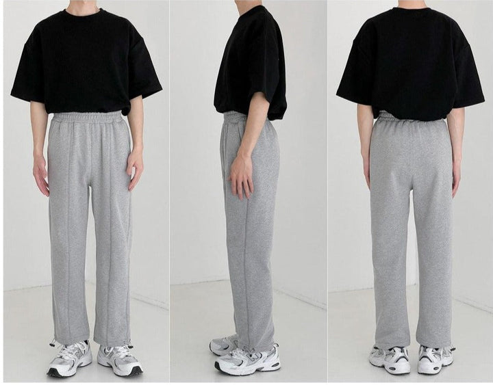 Elastic Button Leggings Sweatpants