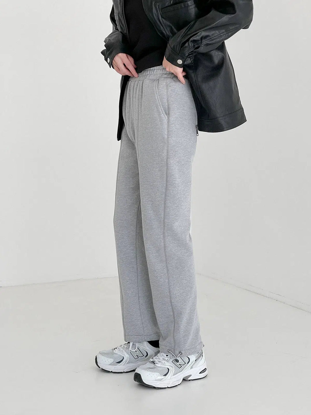 Elastic Button Leggings Sweatpants