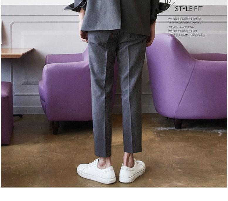 Elastic Cropped Suit Pants