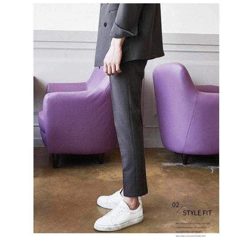 Elastic Cropped Suit Pants