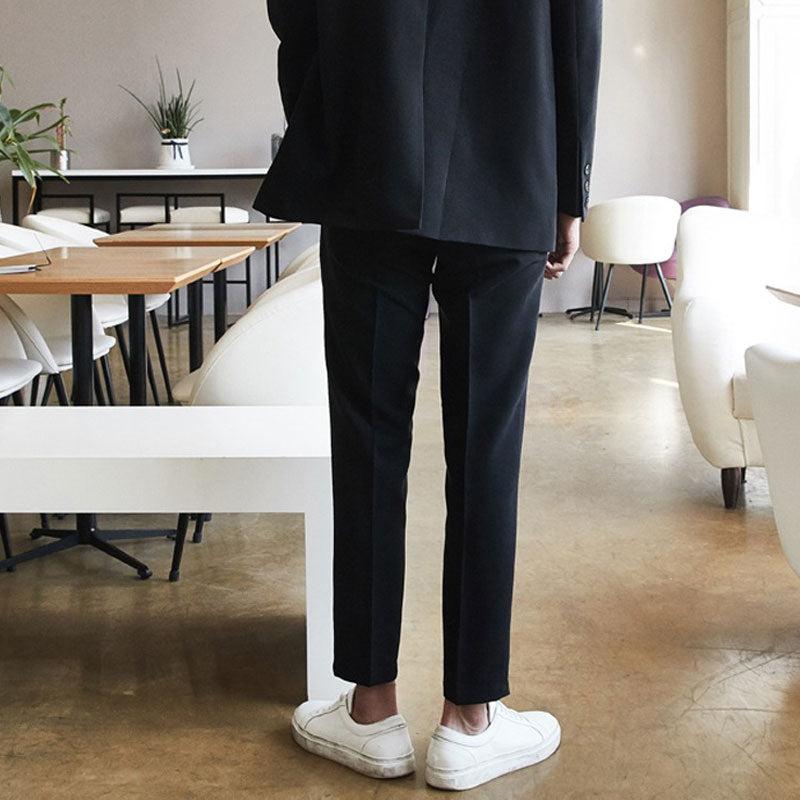 Elastic Cropped Suit Pants