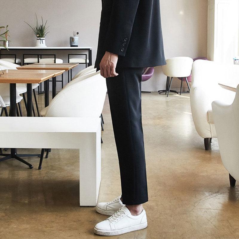 Elastic Cropped Suit Pants