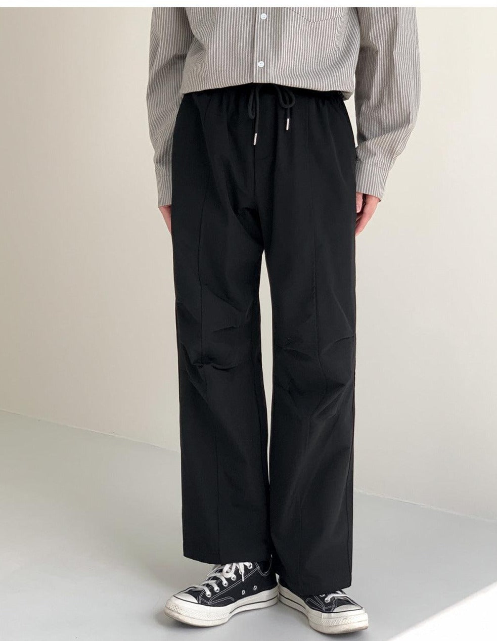 Elastic Parachute Mid-Waist Pants