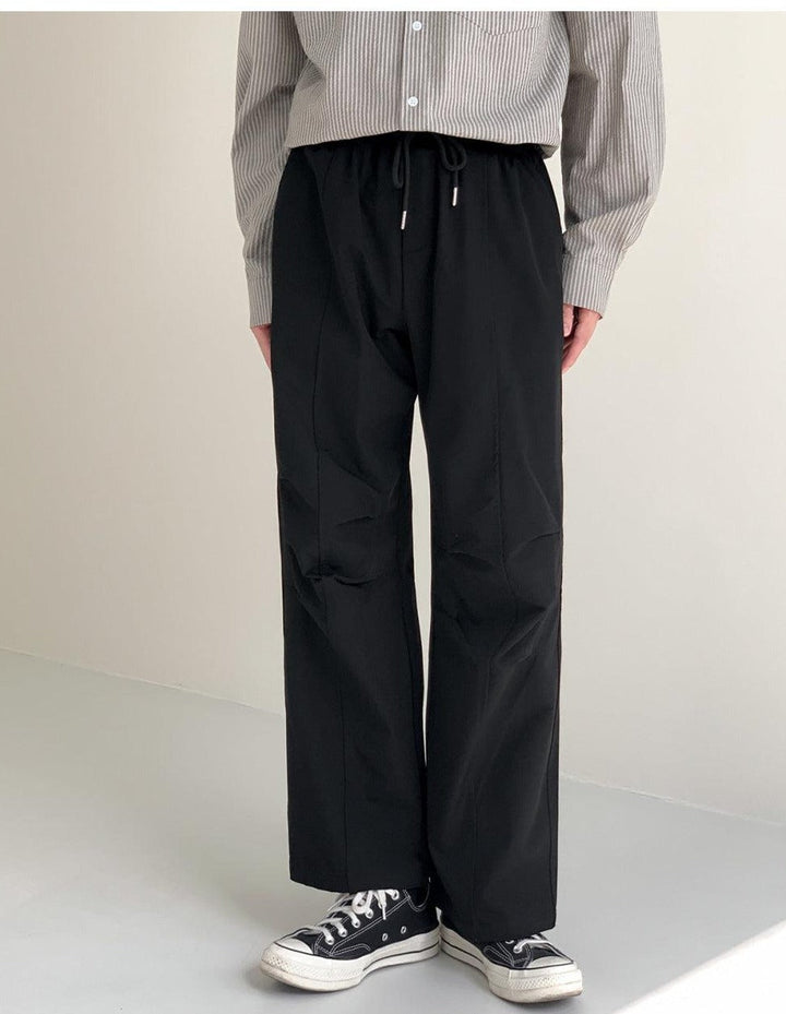 Elastic Parachute Mid-Waist Pants