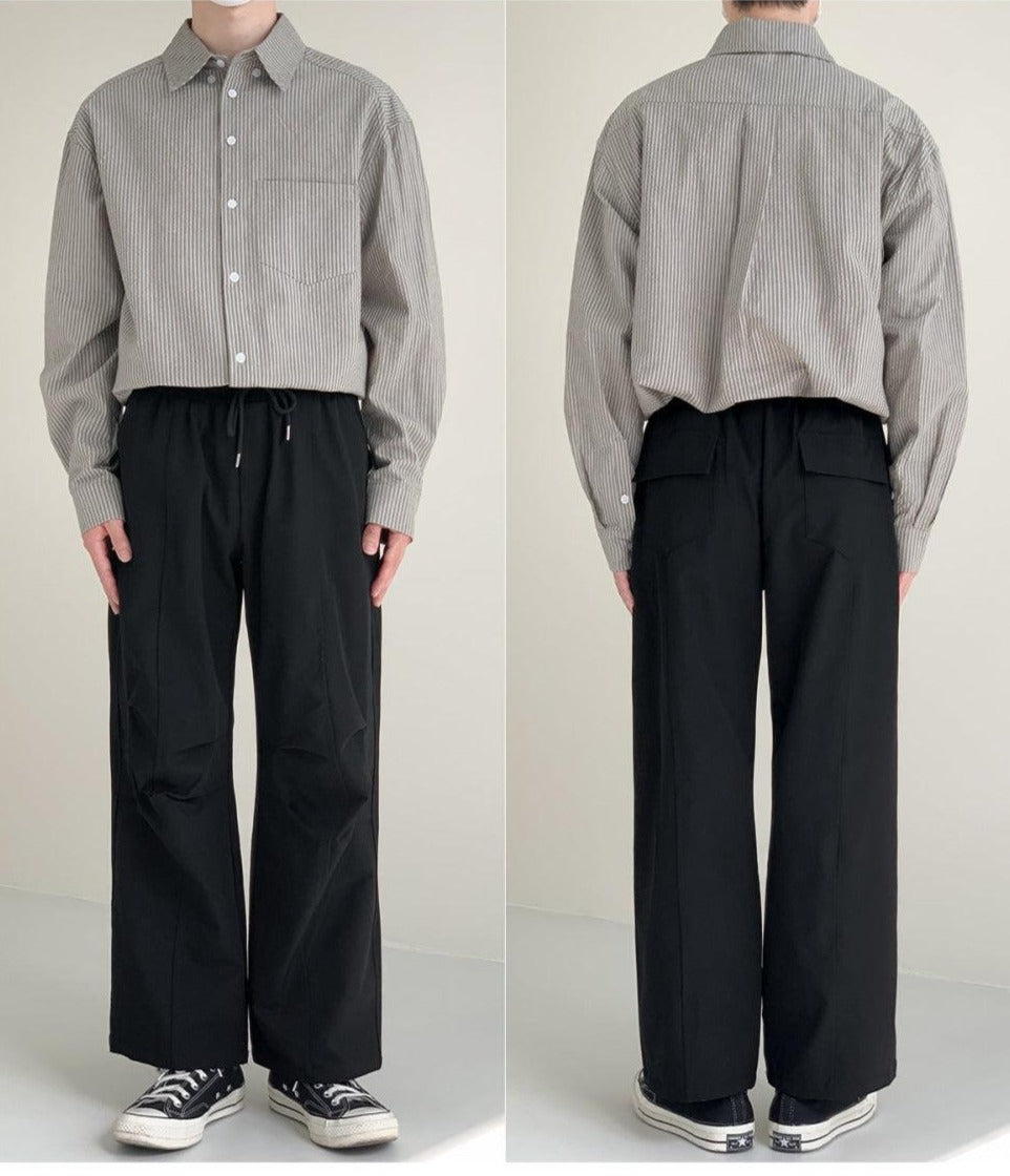 Elastic Parachute Mid-Waist Pants