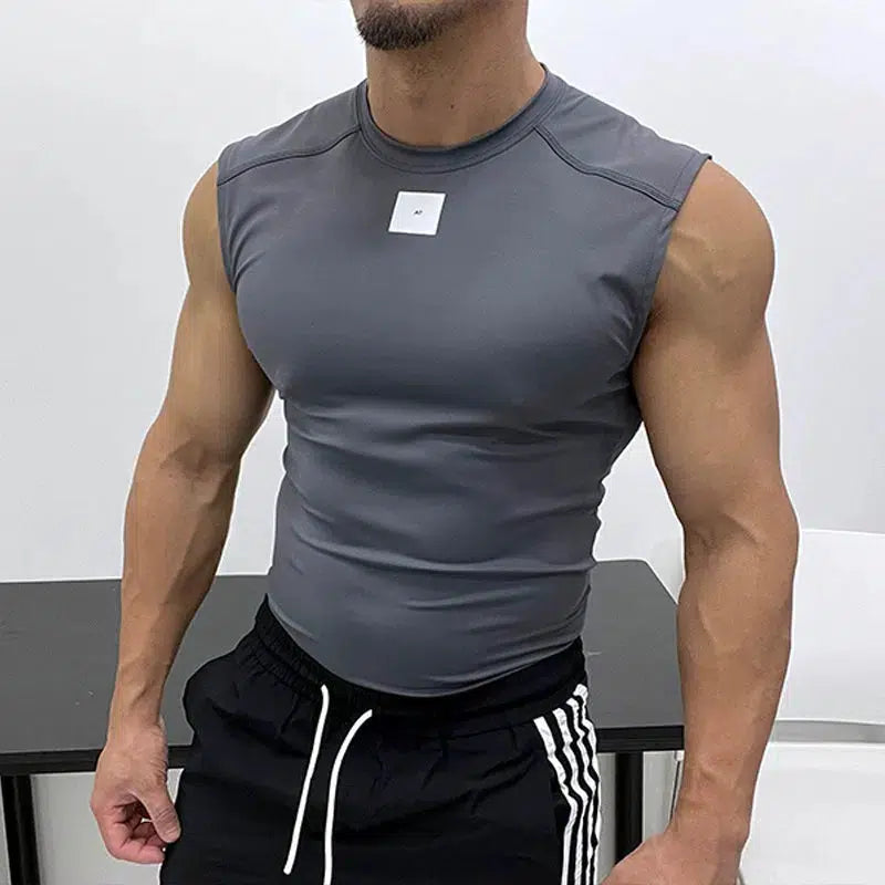 Elastic Slim Sleeveless Athletic Vest