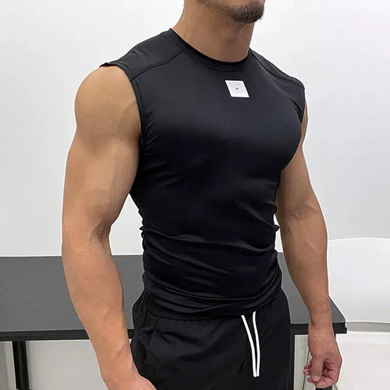 Elastic Slim Sleeveless Athletic Vest