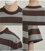 Elastic Striped Short-sleeved T-shirt