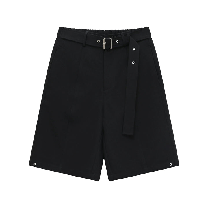 Elastic Waist Belted Culottes Shorts