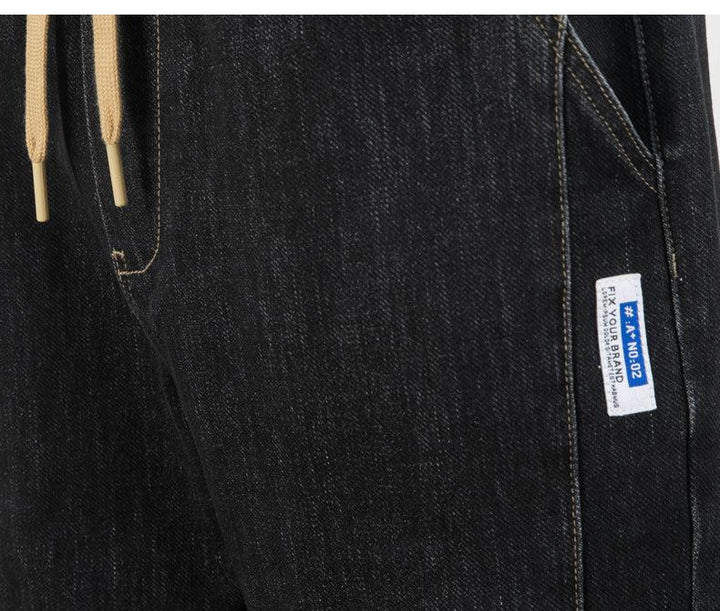 Elastic Waist Denim Jogging Jeans
