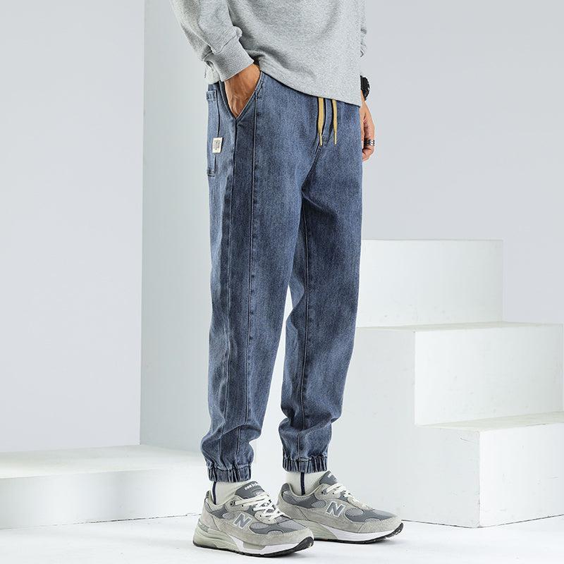 Elastic Waist Denim Jogging Jeans