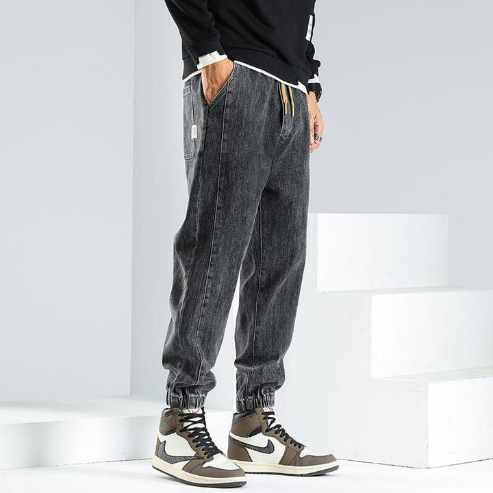 Elastic Waist Denim Jogging Jeans