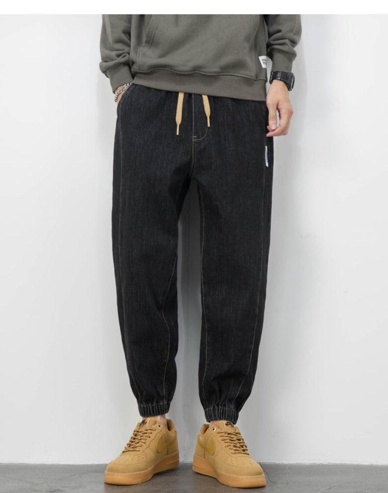 Elastic Waist Denim Jogging Jeans