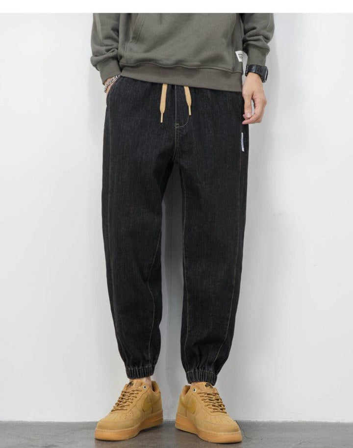 Elastic Waist Denim Jogging Jeans