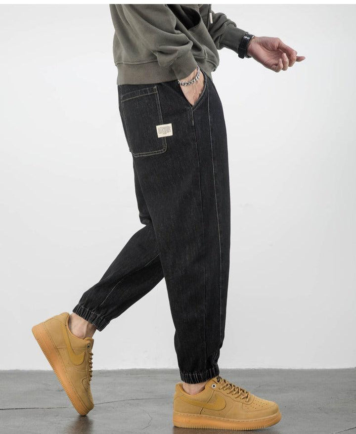 Elastic Waist Denim Jogging Jeans