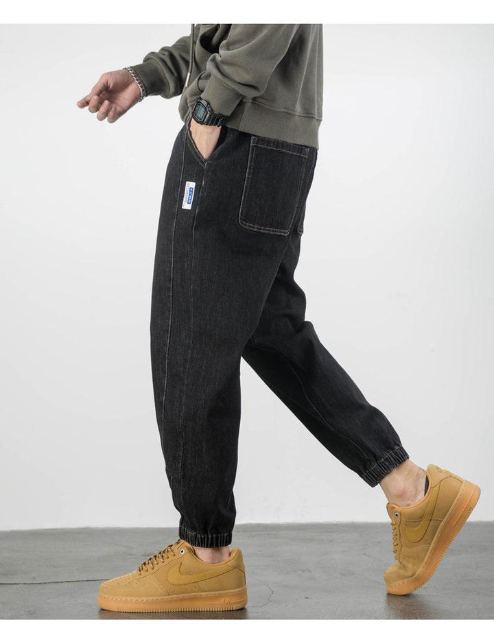 Elastic Waist Denim Jogging Jeans