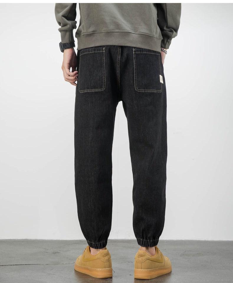 Elastic Waist Denim Jogging Jeans