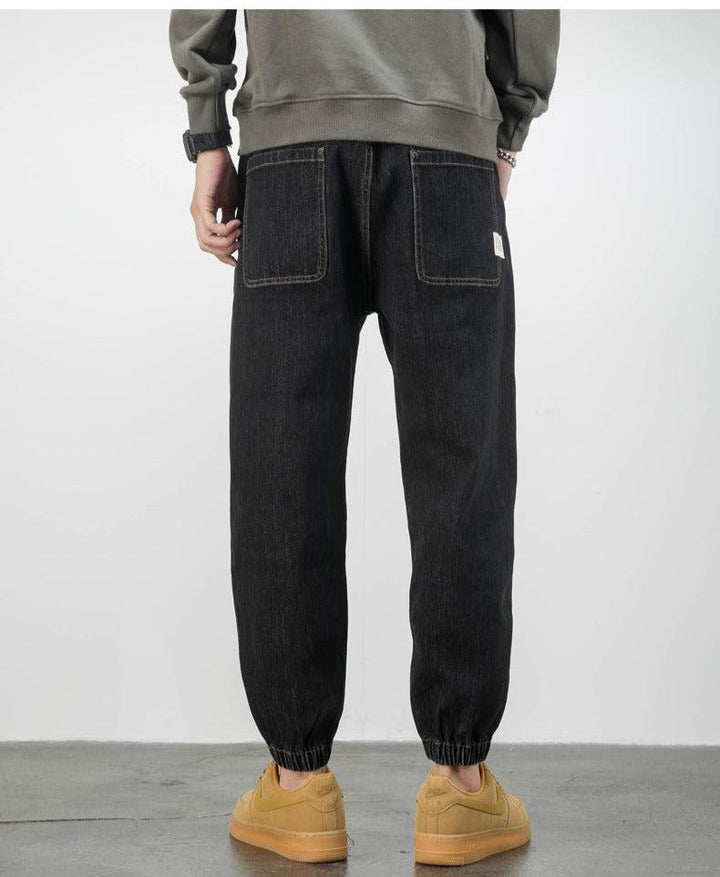 Elastic Waist Denim Jogging Jeans