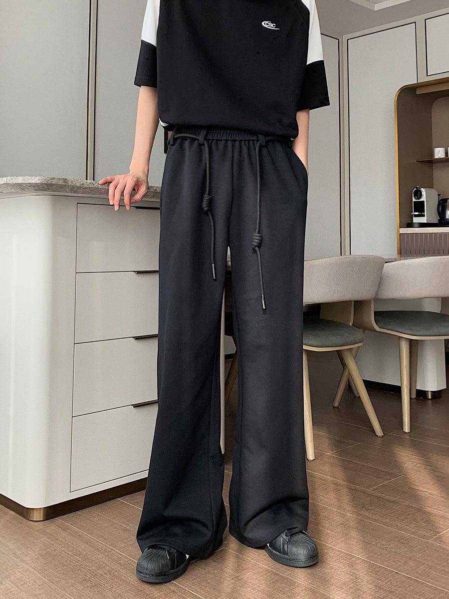 Elastic Waist Drape Mopping Pants