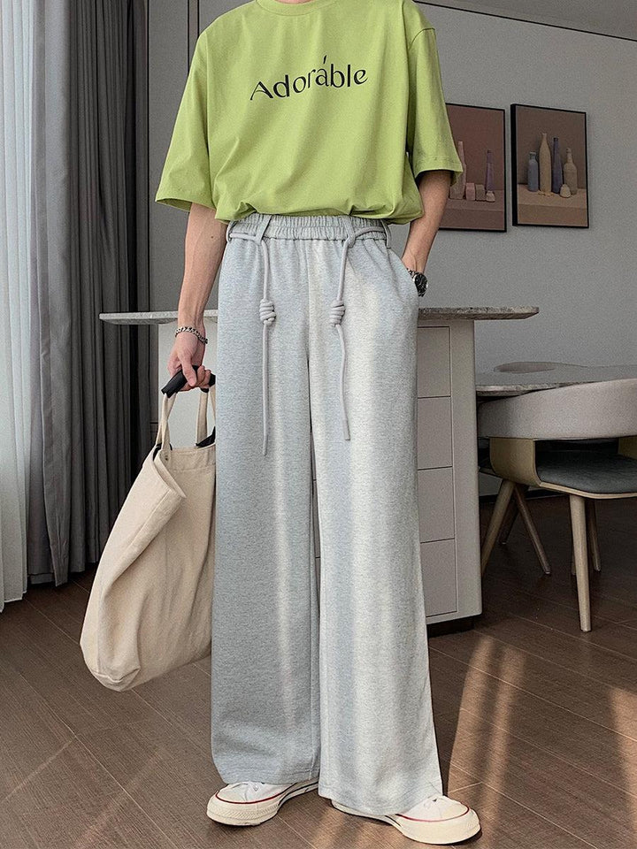 Elastic Waist Drape Mopping Pants
