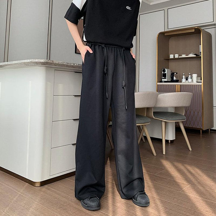 Elastic Waist Drape Mopping Pants