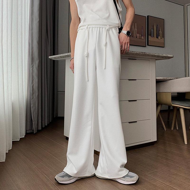 Elastic Waist Drape Mopping Pants