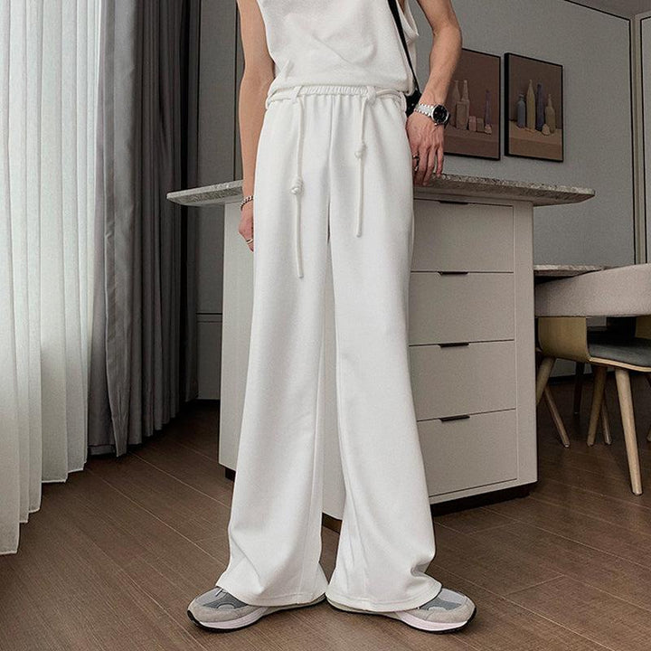 Elastic Waist Drape Mopping Pants