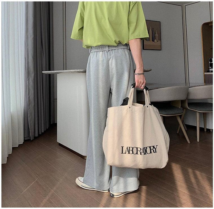 Elastic Waist Drape Mopping Pants