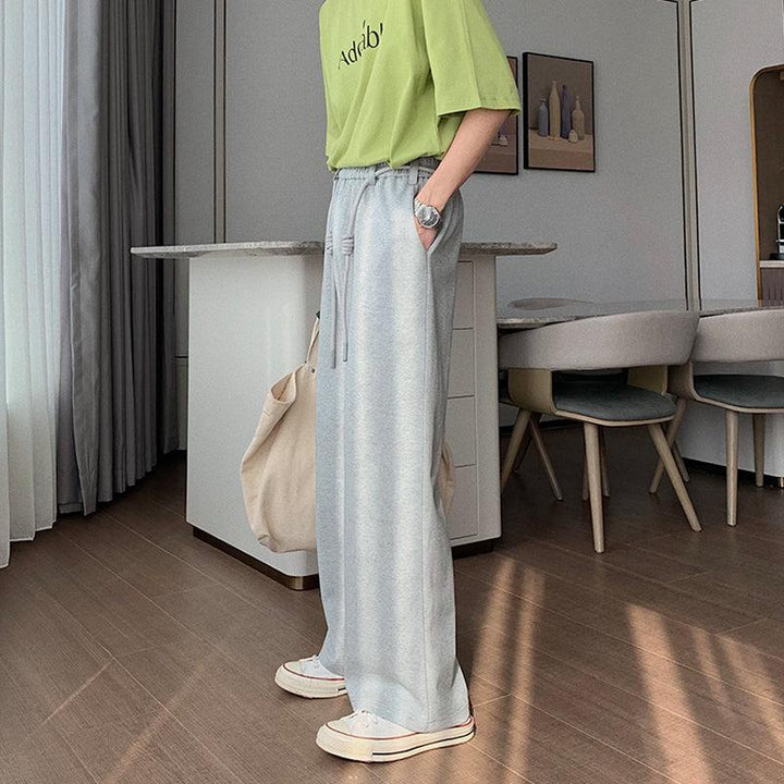 Elastic Waist Drape Mopping Pants
