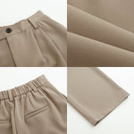 Elastic Waist Draped Wide-leg Slim Pants