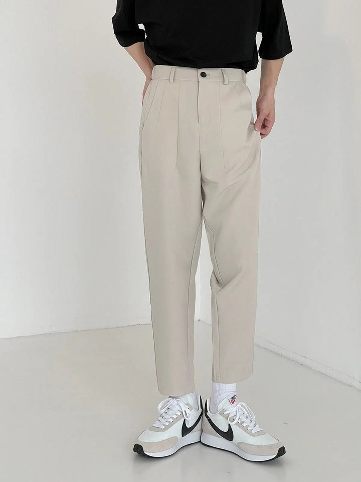 Elastic Waist Drapey Straight Suit Pants