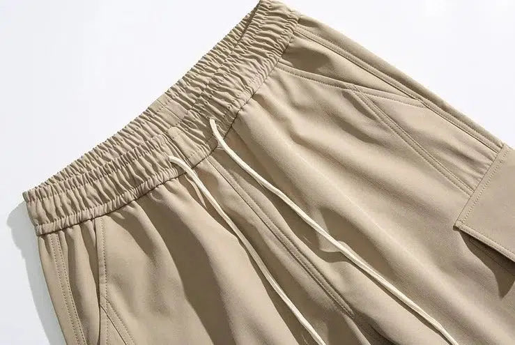Elastic Waist Drawstring Cargo Pants
