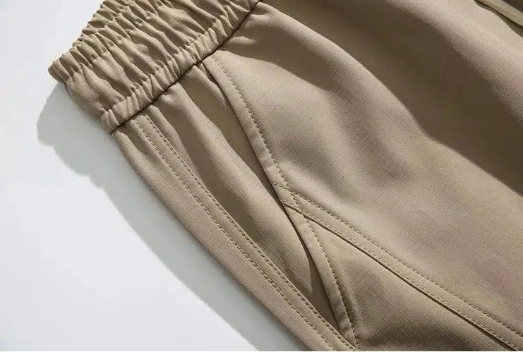 Elastic Waist Drawstring Cargo Pants