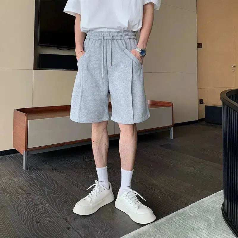 Elastic Waist Drawstring Shorts