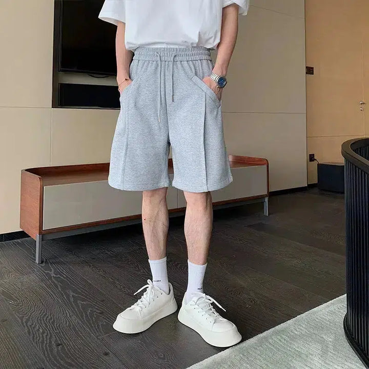 Elastic Waist Drawstring Shorts