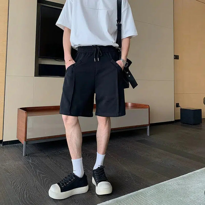 Elastic Waist Drawstring Shorts