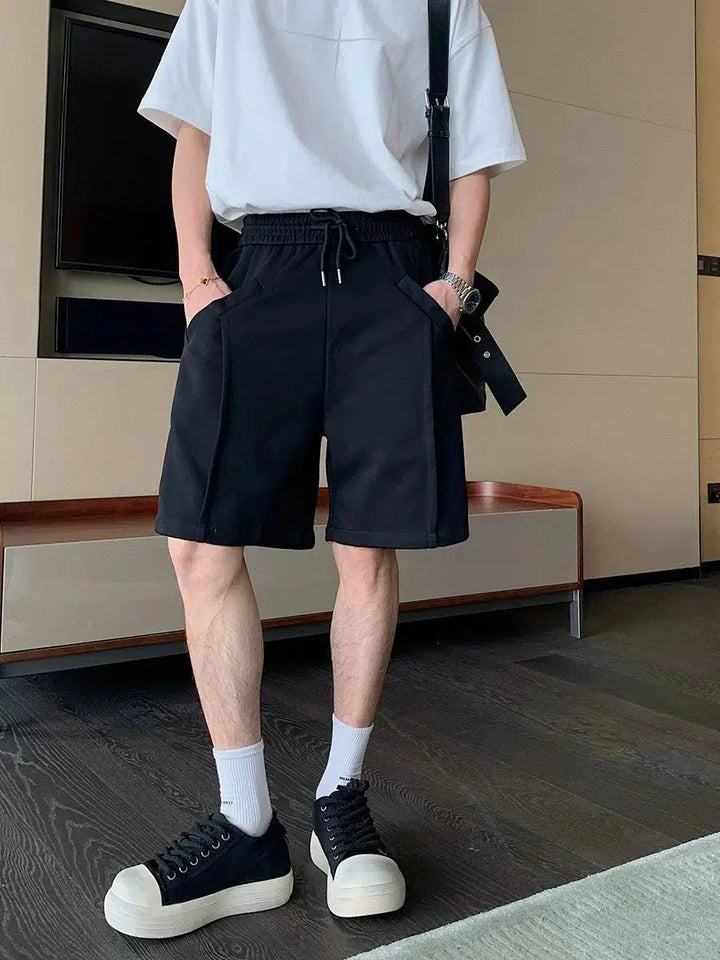 Elastic Waist Drawstring Shorts