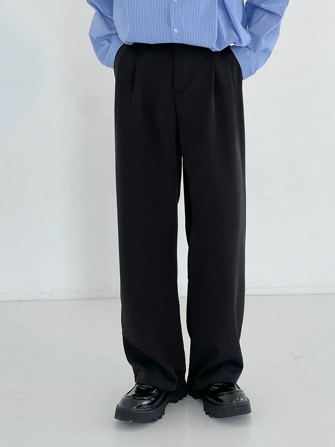Elastic Waist High-Waisted Wide-leg Pants