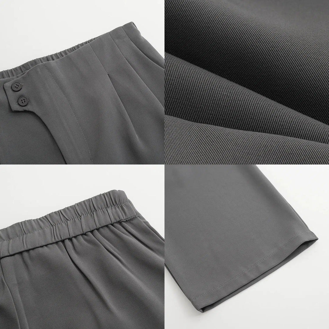 Elastic Waist High-Waisted Wide-leg Pants