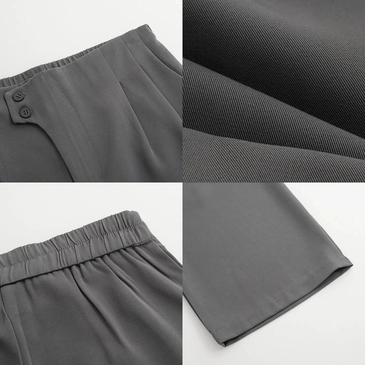 Elastic Waist High-Waisted Wide-leg Pants